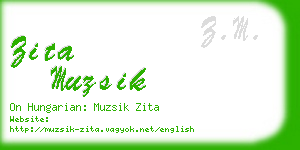 zita muzsik business card